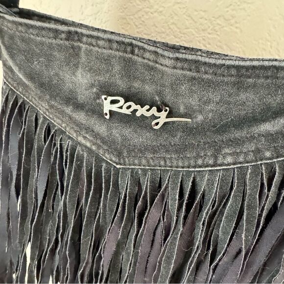 Roxy Black Fringe Crossbody Bag - Boho Style - Picture 9 of 10